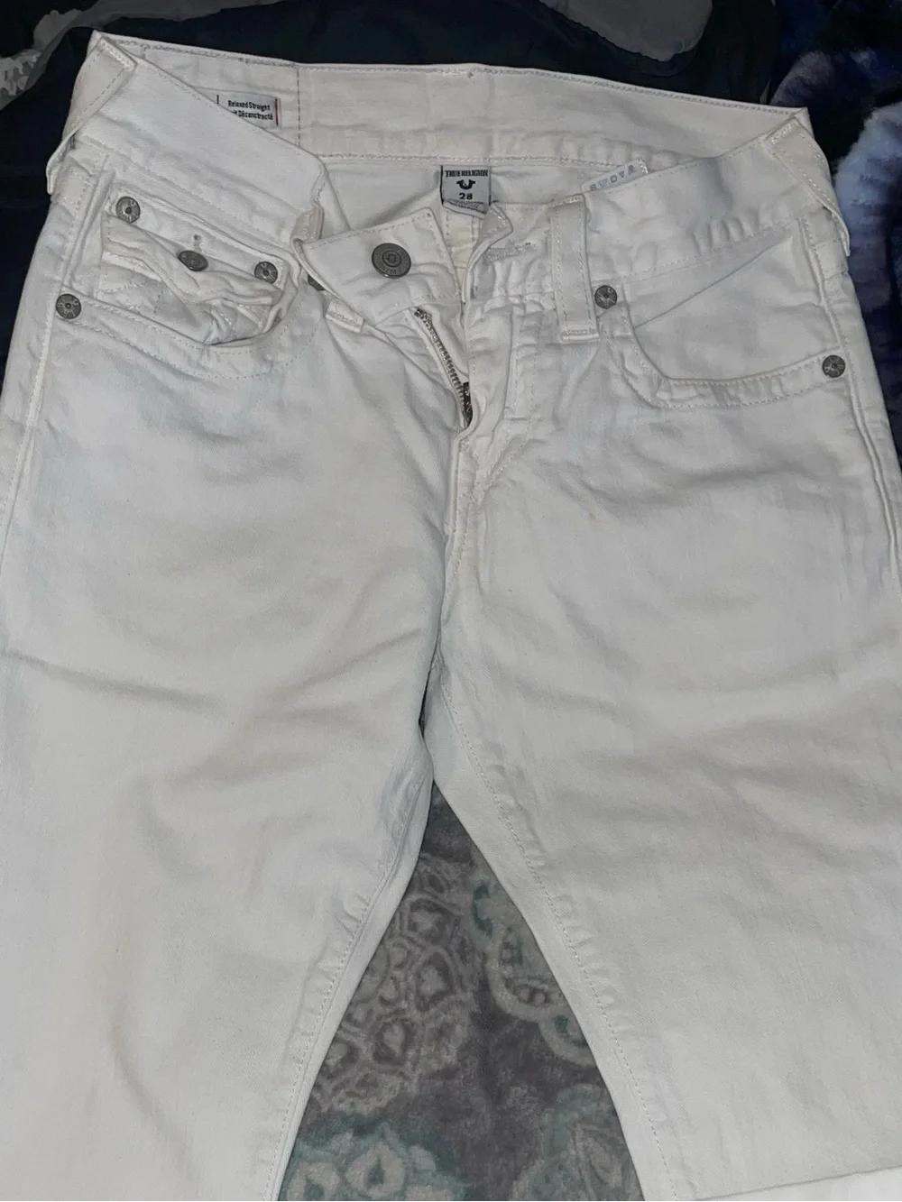 White Denim Jeans - Classic Five-Pocket Style